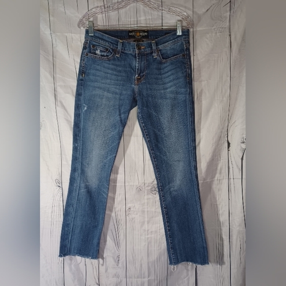 Lucky Brand Denim - Lucky Brand Sweet N Straight Ladies' Blue Denim Jeans With Raw Hems